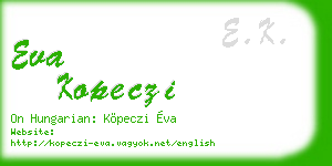 eva kopeczi business card